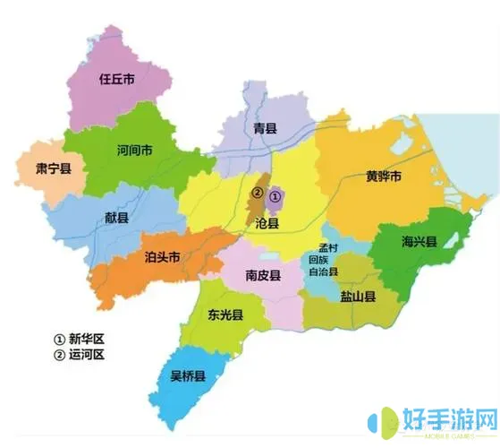 沧州行政地图